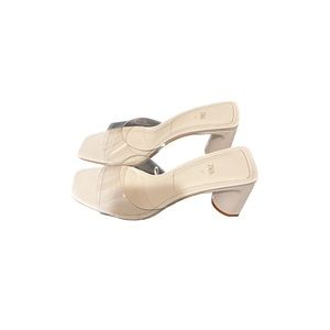 Zara NEVER WORN - Clear & Beige Block Heels - Size 6.5 (37)